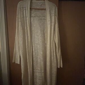 Elegant Cream Open-Front Sweater